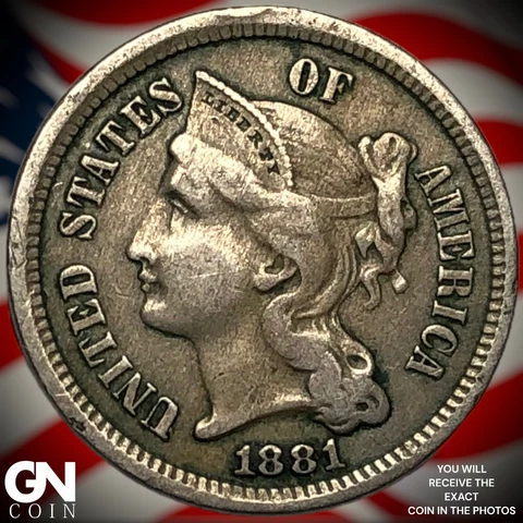 1881 3 Cent Nickel Piece  Q7560 Cover