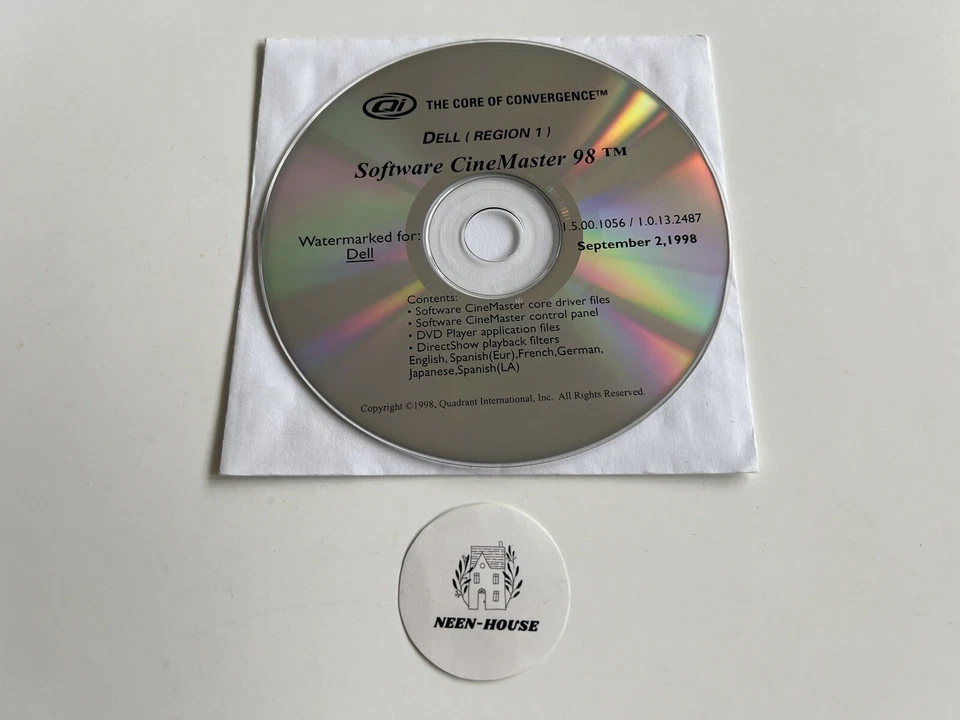 SOFTWARE CINEMASTER 98 - Logiciel PC OEM Dell - EN - 1 CD - 1998 - Image 1 of 1