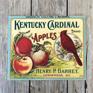 Vintage Original 1918 KENTUCKY CARDINAL Apple Fruit Crate Label NOS - Bild 1 von 1