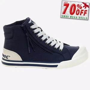 Rocket Dog Womens Jazzin Hi-Top Canvas Fashion Casual Trainers Shoes Navy - Picture 1 of 5