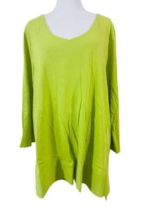 Camisa túnica verde grande Habitat Clothes To Live In para mujer Top Lagenlook algodón - Imagen 1 de 12