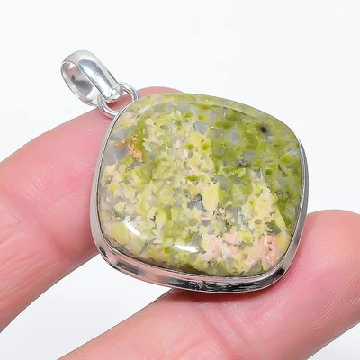 Unakit Edelstein Anhänger Handarbeit Jubiläumsgeschenk Antikschmuck 2,20 Zoll... - Bild 1 von 4