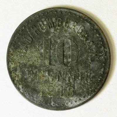 GERMANY (Bad Homburg vor der Höhe) 10 Pfennig 1918 - Zinc - Notgeld - VF - 2888 - Image 1 of 2