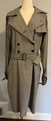 Max Mara Women's Trench Dress, Grey & Black, Size 14 - Image 1 of 4