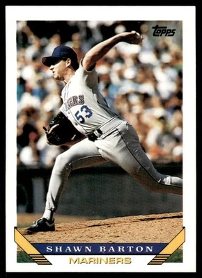 1993 Topps #569 Shawn Barton - Seattle Mariners - Rookie - Image 1 of 2