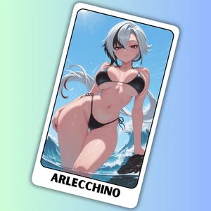 Custom Collectible Sexy Anime Waifu Sticker Card 2.62" x 4.52" - Picture 1 of 3