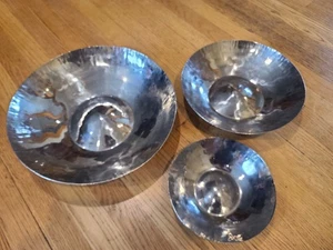 Michael Aram 1992 Set of 3 Signed Serving Bowls African Collection Black Stainle - Picture 1 of 8