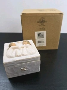 Willow Tree Friendship Sculpted Hand-Painted Keepsake Trinket Box Resin Square - Picture 1 of 6