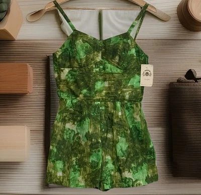 Vintage 1950’s Style Kingsley’s Santa Barbara Playsuit Multicolor Green - Image 1 of 4