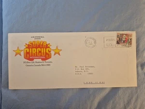 Vintage International Super Circus Cachet Envelope Used - Picture 1 of 2