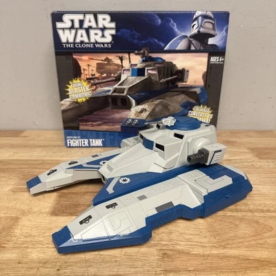 Star Wars 3.75" Scale Clone Wars Blue Republic Fighter Tank - Missing Missles - Image 1 of 4