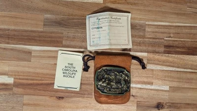 Vtg 1979 Heritage Mint S. Carolina Wildlife Solid Brass Belt Buckle Unused New - Image 1 of 4