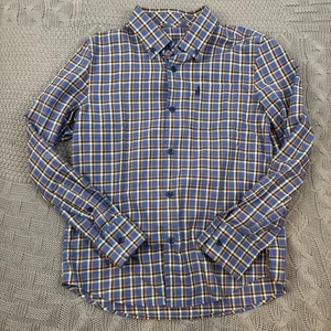 Johnnie O Hangin Out Blue and Yellow Plaid Boys Button Down Shirt ~ 8 - Picture 1 of 12