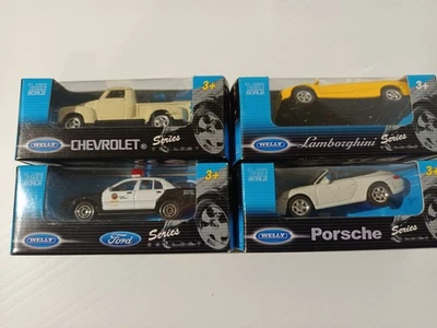 Welly 1:60 Scale Porsche -Ford - Lamborghini - Chevrolet  Model Cars X 4 - image 1 of 4