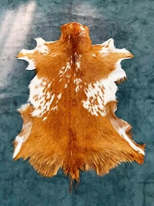 Scandinavian Pelt, Real Leather Goat Hide Animal Skin, Nordic Summer Fur Coat - Picture 1 of 7