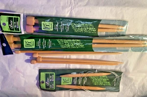 Clover Bamboo Wooden Knitting Needles Lot of 4 Sets and 1 circular Some new - Picture 1 of 7