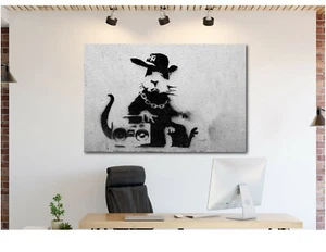 Banksy Rat Rapper - Canvas Wall Art Print Home Decor - Picture 1 of 6