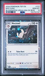 Noctowl 127/162 Fuerzas Temporales Pokemon Cosmos Holo Exclusivo PSA 10 - Imagen 1 de 1