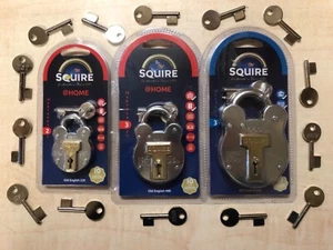 SQUIRE PADLOCK C/W YOUR CHOICE OF KEYS, FOUR LEVERS, FORGED STEEL SHACKLE. - Picture 1 of 5