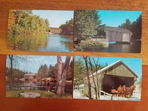 4 vintage Old Sturbridge Village - Covered Bridge Postcards - Free USA shipping - Picture 1 of 2