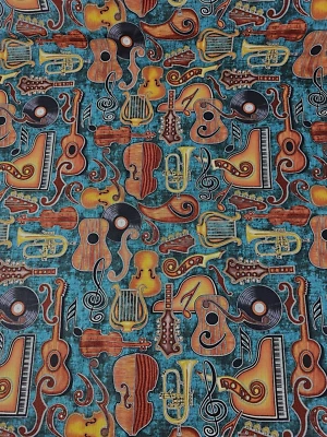 RJR Fabrics PERFECT PITCH Dan Morris Violins Guitars Pianos Quilt Fabric 1.5yds - Image 1 of 2