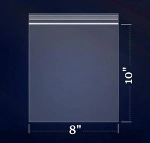 300-8x10'' Reclosable Clear Ziplock Bags Seal Top Reclosable 2 Mil - Picture 1 of 4