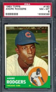 1963 Topps #193 PSA 8 Andre Rogers Cubs 193 Nice! - Picture 1 of 2