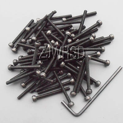 50pcs M2.5 x 25 Allen Hex Socket Cap Head Screw Ultra Hard Alloy Steel Bolt +Key - Image 1 of 2
