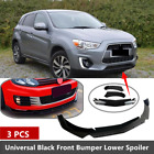 Fit For Mitsubishi Asx 10-19 Front Bumper Lip Spoiler Splitter Universal Black