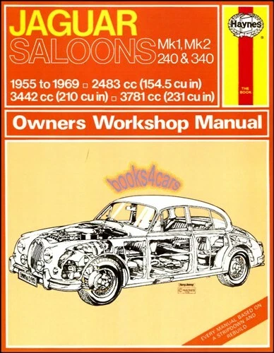 Jaguar Mk2 Tienda Manual Mk1 Mk 2 Mkii Servicio 240 340 Reparar Haynes Chilton - Imagen 1 de 1