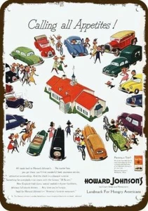 1950 HOWARD JOHNSON'S Restaurant &  Ice Cream DECORATIVE REPLICA METAL SIGN - Picture 1 of 1