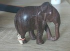 Rosenholz Elefant Rosewood Elephant Handarbeit aus den 70er Jahren x