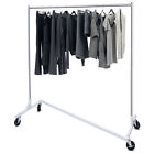 Commercial Garment Rack Rolling Z-Base Clothes Rack Storage Garment Shelf Silver