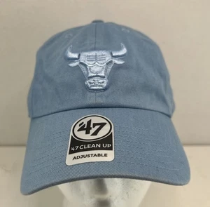 Chicago Bulls '47 Clean Up Mütze Kappe blau einfarbig Strapback neu mit Etikett - Bild 1 von 6