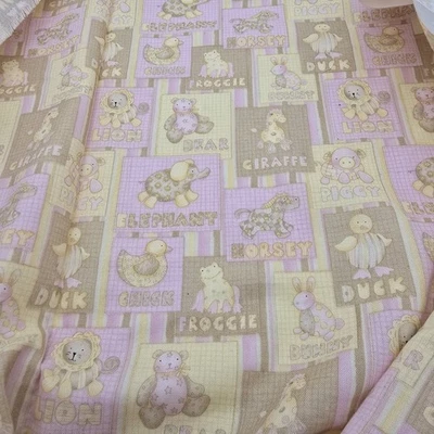 Debbie Mum Baby Jo-Ann Fabrics Cotton 2.5+ yards 44" Wide Yellow/Pink/Brown - Image 1 of 4