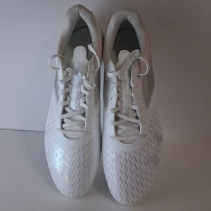 Botines de fútbol Under Armour blancos plateados desenfocados Lux MC 3023956-103 para hombre talla 14 - Imagen 1 de 17