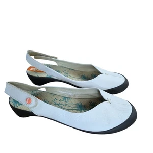 Softinos by Fly London weiße flache Leder Slingback Schuhe Sandalen Gr. 39 - Bild 1 von 12