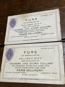 Antique 1900s PARIS MILLINERY MEMPHIS TENNESSEE FURS AN APPECIATIVE CARD - Picture 1 of 1