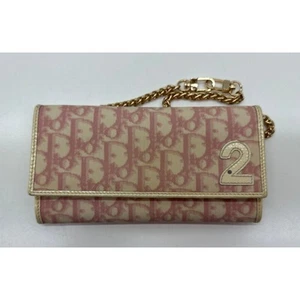 Christian Dior Trotter Long Logo Pink Vintage Wallet Pre-Owned # - Picture 1 of 7