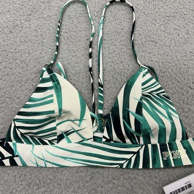 Victoria Secret 粉色文胸小号粘结文胸花卉 — 第 1/4 张图片