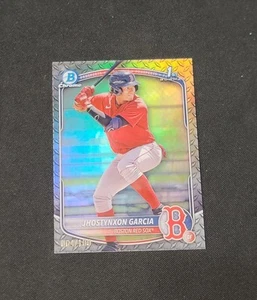 2025 Bowman Jhostynxon Garcia 1st Steel Metal Refractor /100 Red Sox - Picture 1 of 2
