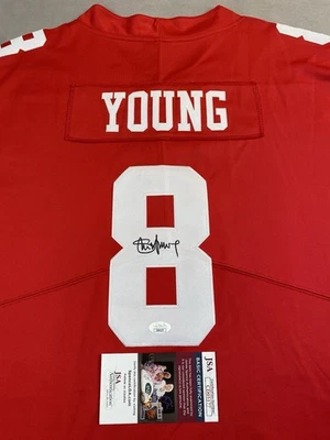 SAN FRANCISCO 49ERS STEVE YOUNG AUTÓGRAFO #8 JUGADORES DE LA NFL CAMISETA NIKE JSA CD05177 Foto 1 de 4