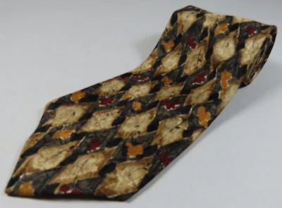 Gravata italiana geométrica floral seda pura design exclusivo Ermenegildo Zegna excelente estado usado - Imagem 1 de 4