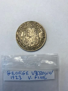 George V 1/2 Crown, 1923, Coin, 0.500 Silver, V. Fine, Ref V231 - SALE - Picture 1 of 2