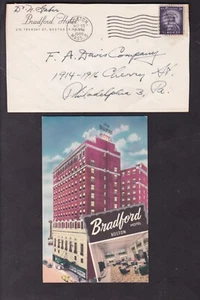 ADVERTISING - BRADFORD HOTEL & POSTCARDS 1955, BOSTON, MASS. - Picture 1 of 2