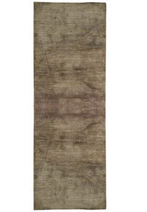 3x9' Tan Brown Nepali Wool & Silk Runner 20449 - Picture 1 of 6