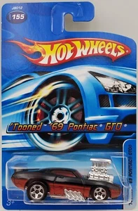 'TOONED '69 PONTIAC GTO Black 2006 Hot Wheels Mainline #155 Mattel - Bild 1 von 7
