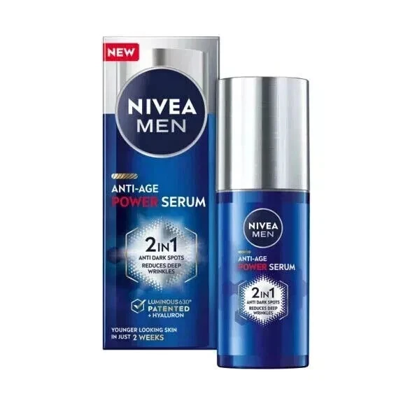 Nivea Men Anti-Age 2 In 1  Anti Dark Power Serum - Luminous 630 + Hyaluron  New - Image 1 of 1