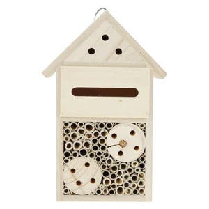 Large Insect Bee House Bug Wooden Hotel Natural Wood Shelter Garden Nest>< - Picture 1 of 8