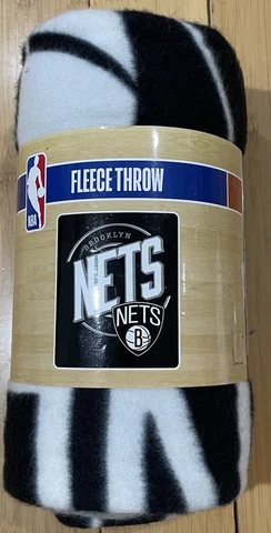 Nets NBA Fleece Campaign Throw Brush Blanket Size 50”x60” Cover